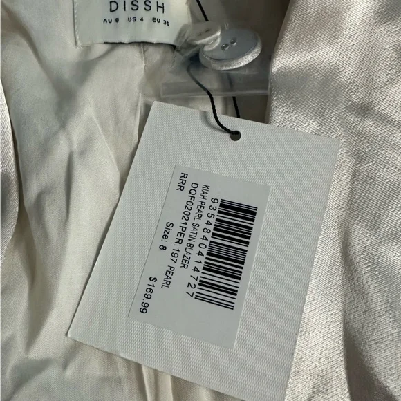 DISSH Oversized Kiah Pearl Satin Blazer US 4 NWT New jacket cream neutral button - Picture 11 of 16